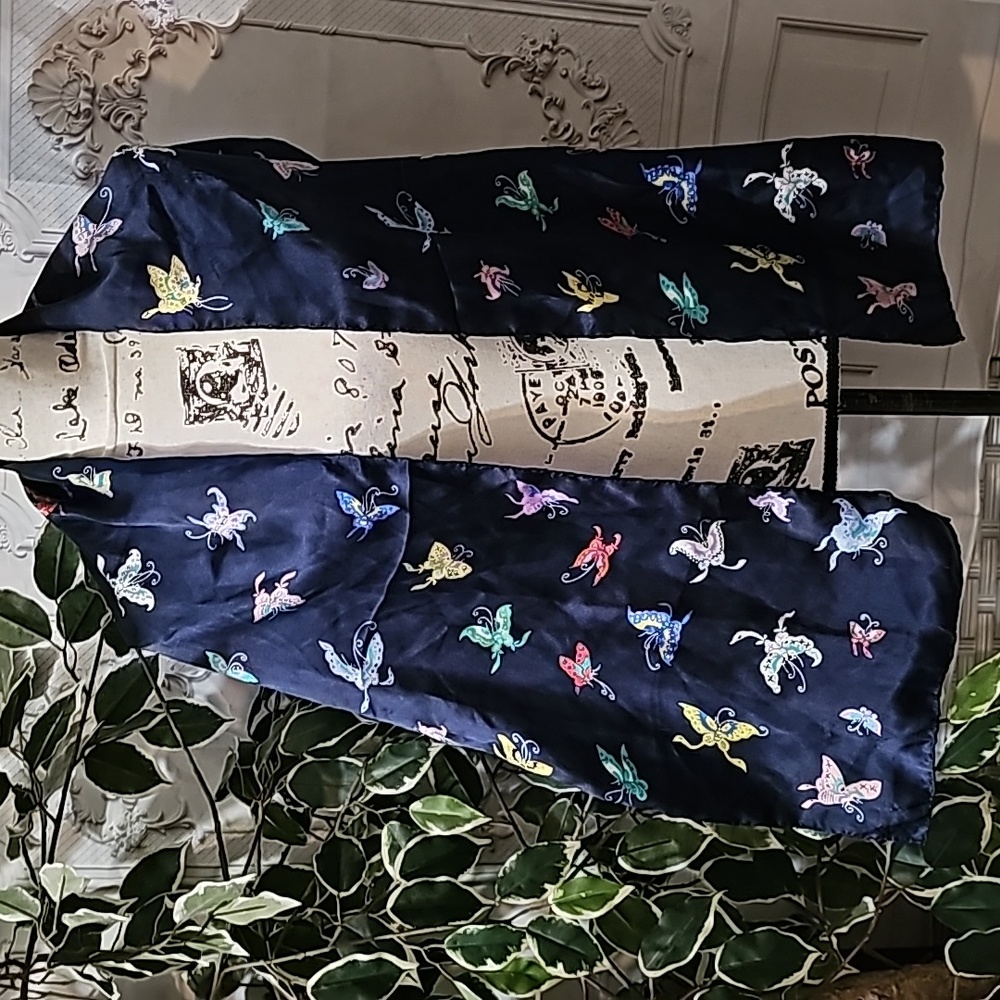 Smithsonian Institute 100% Silk Butterfly Scarf